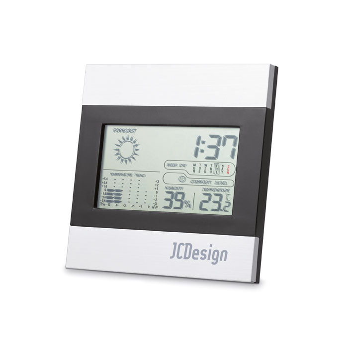 Branded Black and Silver Weather Station