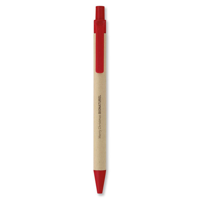 Branded Paper and PLA Corn Ball Pen in Red