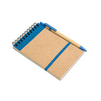 Branded A6 Recycled Paper Notebook with Pen in Blue