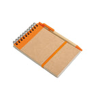 Branded A6 Recycled Paper Notebook with Pen in Orange