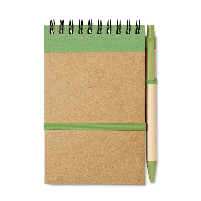 Branded A6 Recycled Paper Notebook with Pen without branding