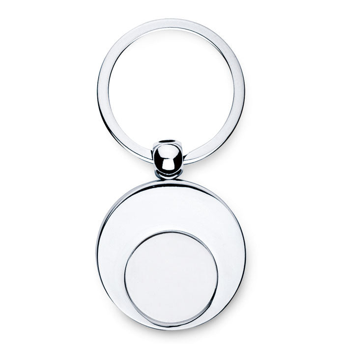 Branded Round Metal Key Ring with Trolley Token