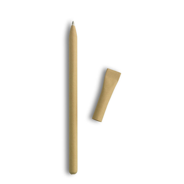 Branded recycled paper ball pen with cap