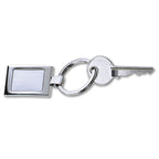 Branded Metal Rectangular Key Ring without branding