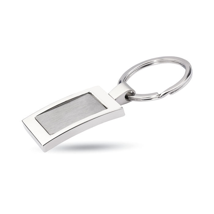 Branded Metal Rectangular Key Ring