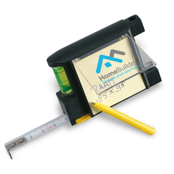 Branded 2m Measuring Tape with Memo Pad and Pen