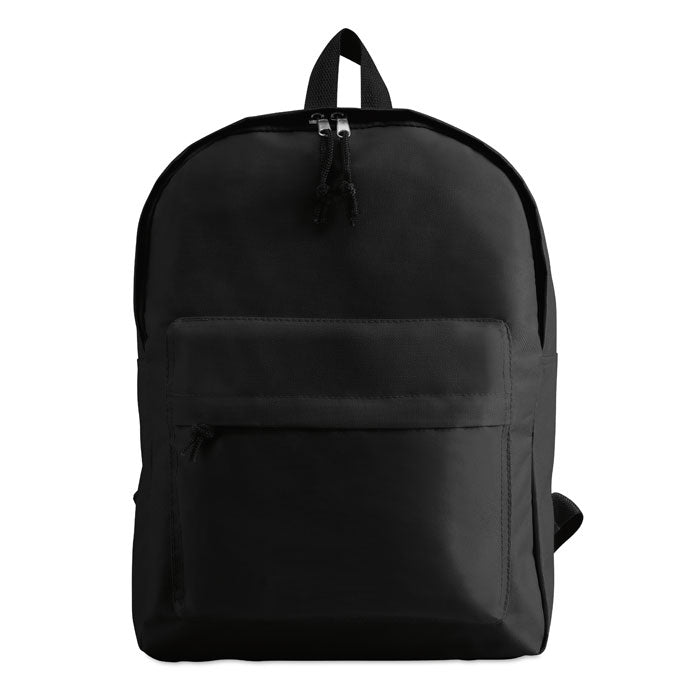Branded 600D Polyester Backpack in Black