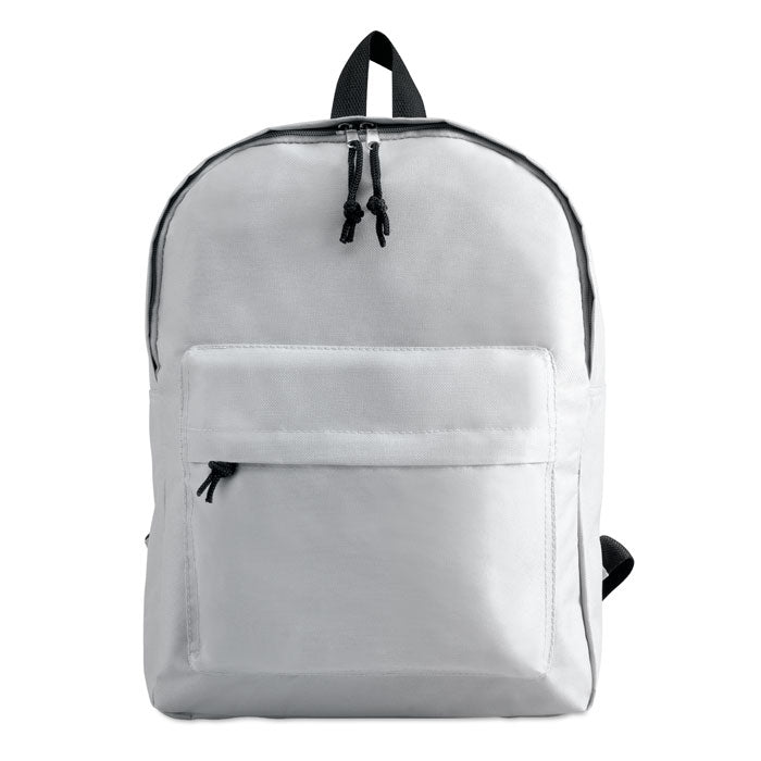 Branded 600D Polyester Backpack in White