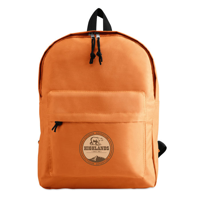 Branded 600D Polyester Backpack in Orange