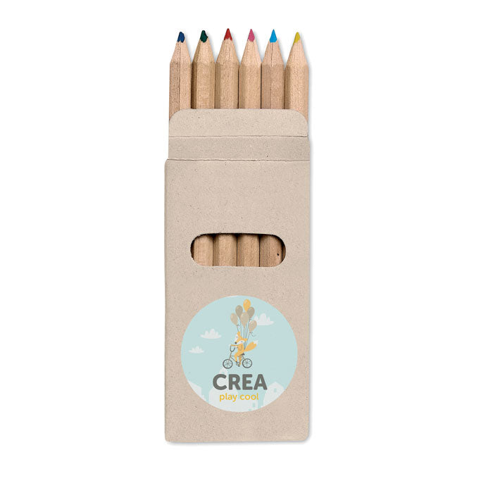 Branded 6 Coloured Pencils in Recycled Box