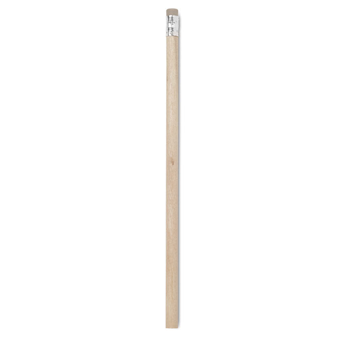 Branded Natural Pencil with Eraser in Brown