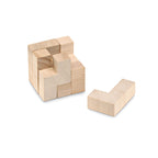 Branded Wooden Cube Puzzle in Cotton Pouch without branding