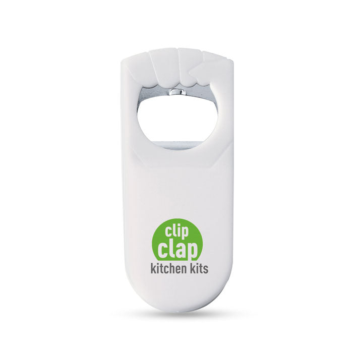 Branded Bottle Opener and Sealer in White