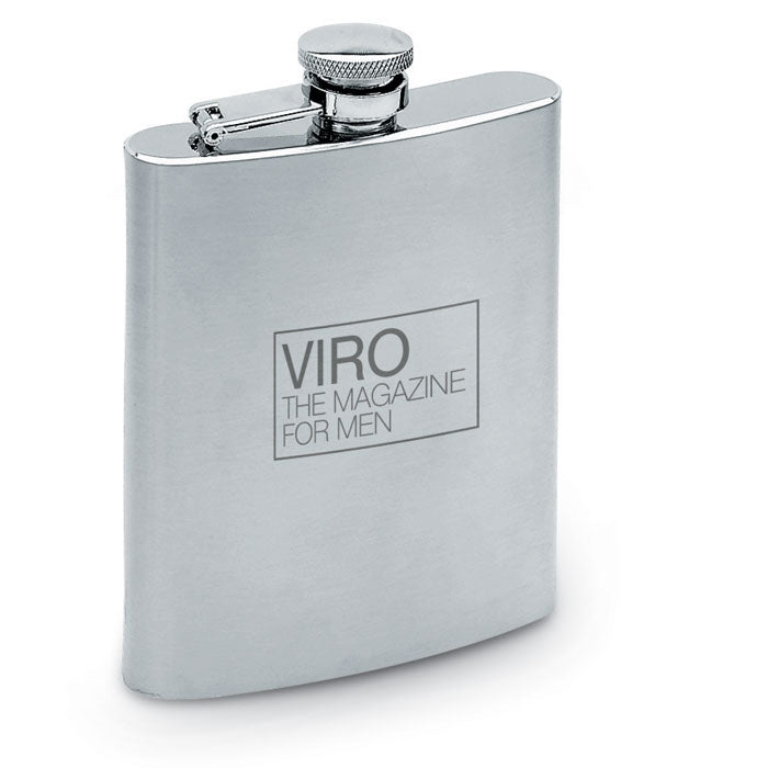 Branded Slim Satin Hip Flask 200ml