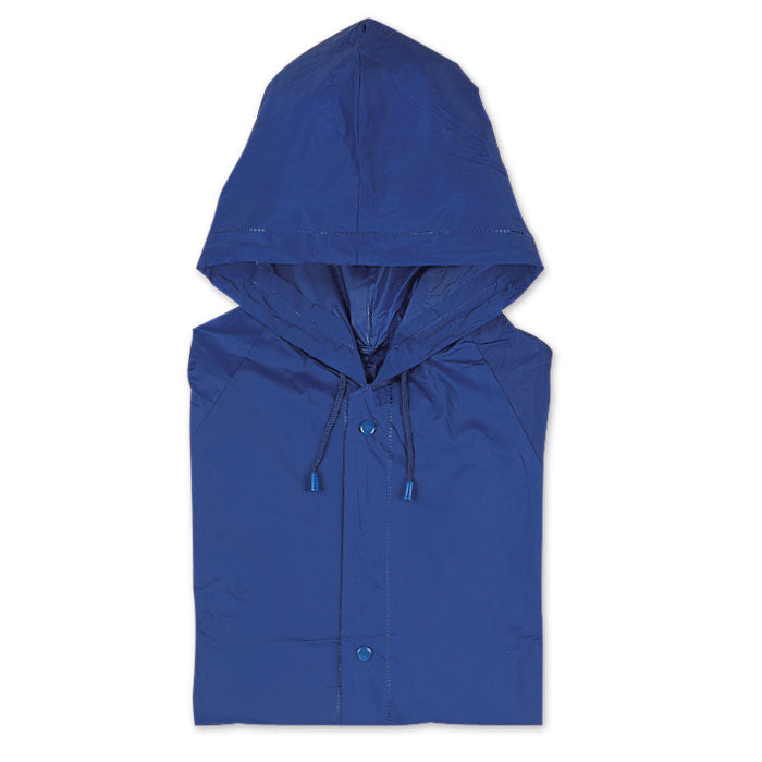 Branded PVC Raincoat with Hood in Blue