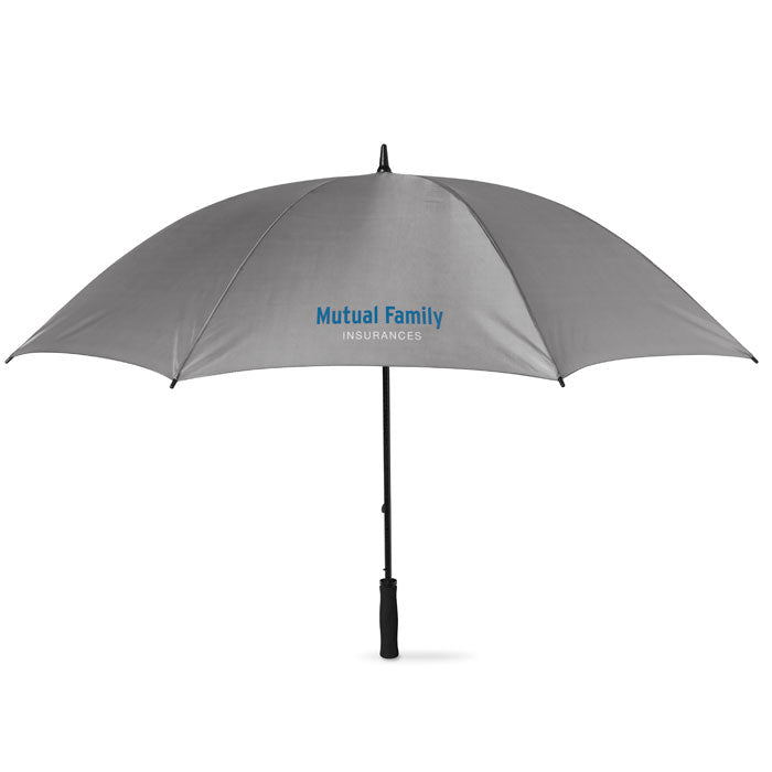Branded 30 Inch Manual Windproof Umbrella in Grey