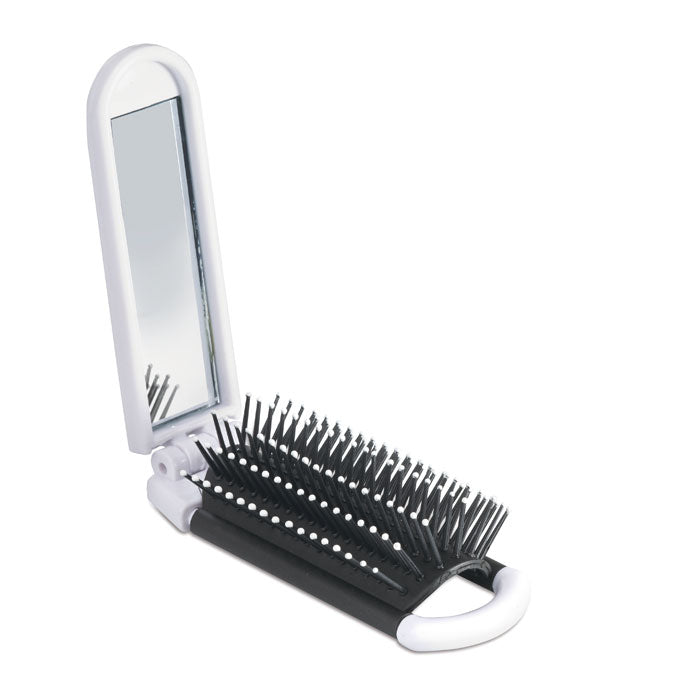 Branded Foldable Hairbrush with Mirror without branding