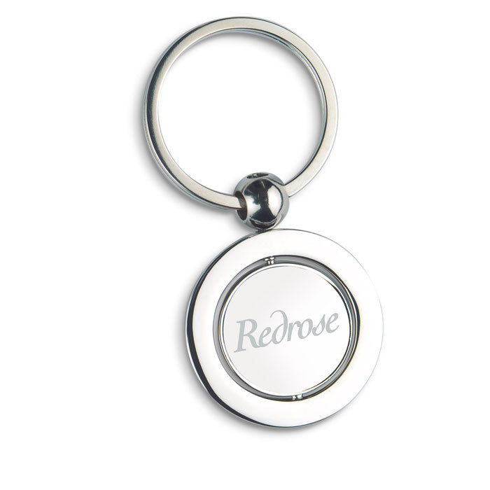 Branded Globe Metal Key Ring without branding