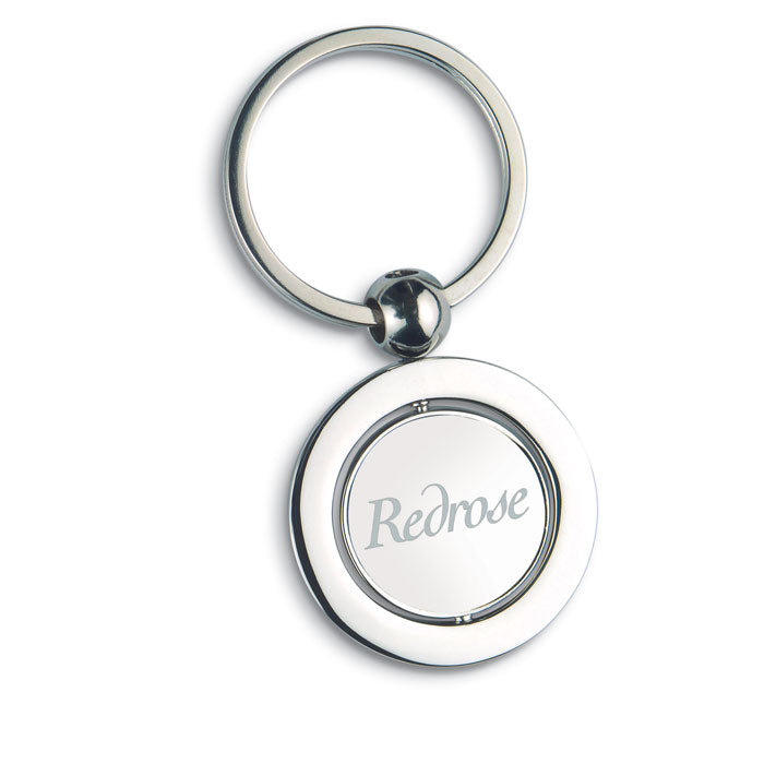 Branded Globe Metal Key Ring