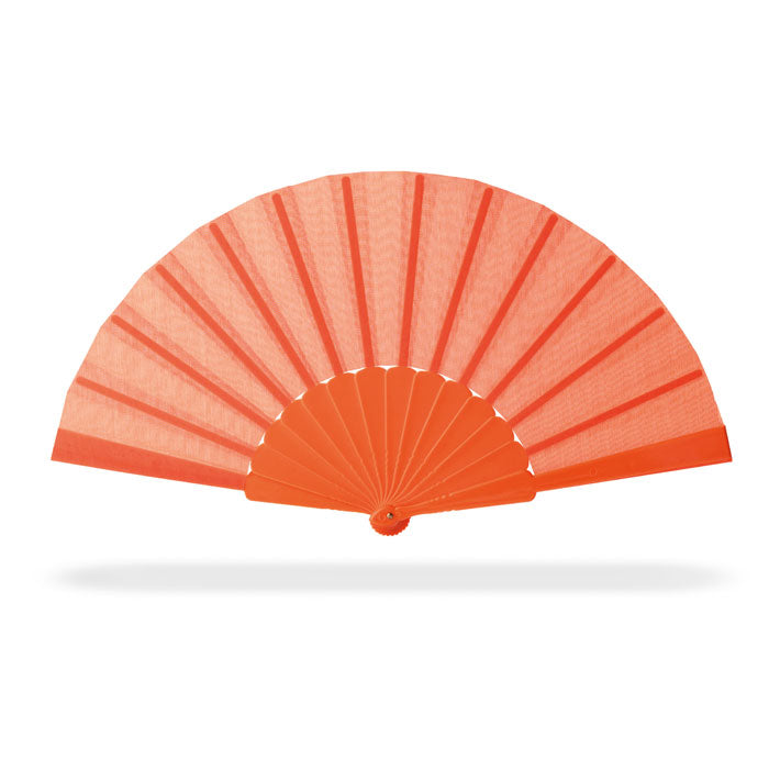 Branded Plastic Hand Fan in Orange