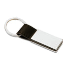 Branded PU Key Ring with Square Metal Plate