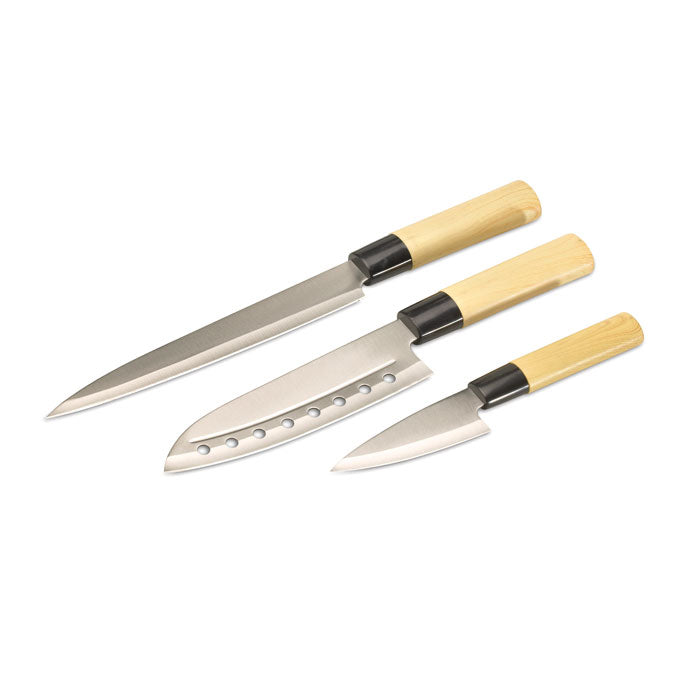 Branded Japanese Style Knife Set in Gift Box without branding