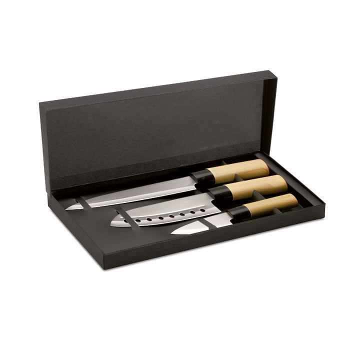 Branded Japanese Style Knife Set in Gift Box without branding
