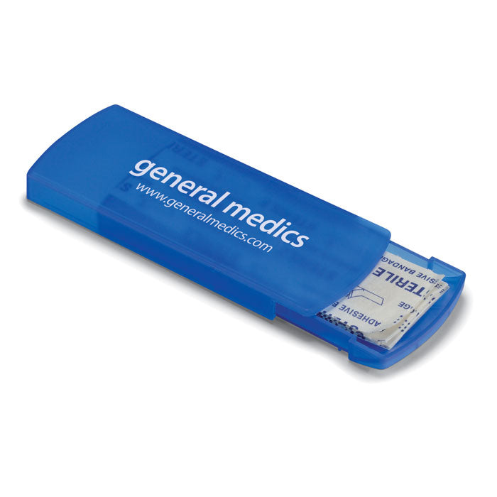 Branded Container with 5 Plasters in Blue