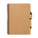 Branded Large Recycled Paper Notebook with Pen