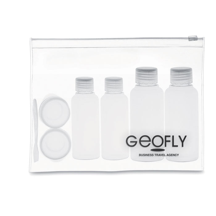 Branded Travel Pouch with 6 Empty Bottles