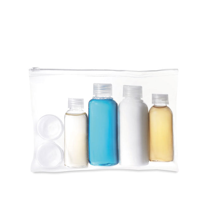 Branded Travel Pouch with 6 Empty Bottles
