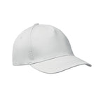 Branded 5 Panel Cotton Twill Baseball Cap 160gsm in White