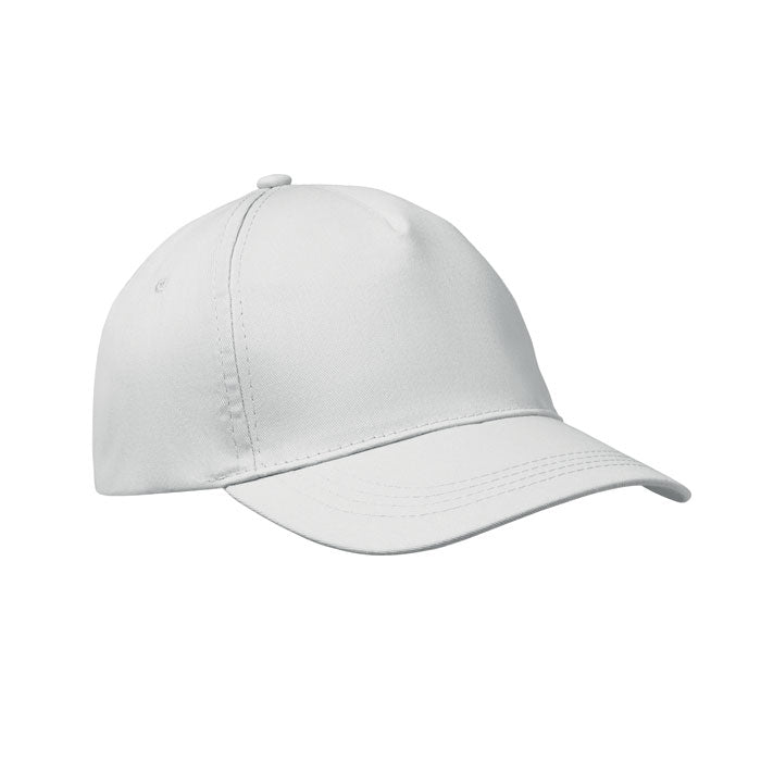 Branded 5 Panel Cotton Twill Baseball Cap 160gsm in White