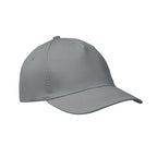 Branded 5 Panel Cotton Twill Baseball Cap 160gsm in Grey