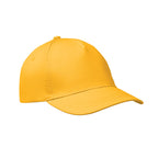 Branded 5 Panel Cotton Twill Baseball Cap 160gsm in Yellow