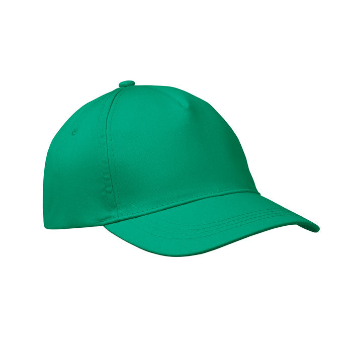 Branded 5 Panel Cotton Twill Baseball Cap 160gsm in Green