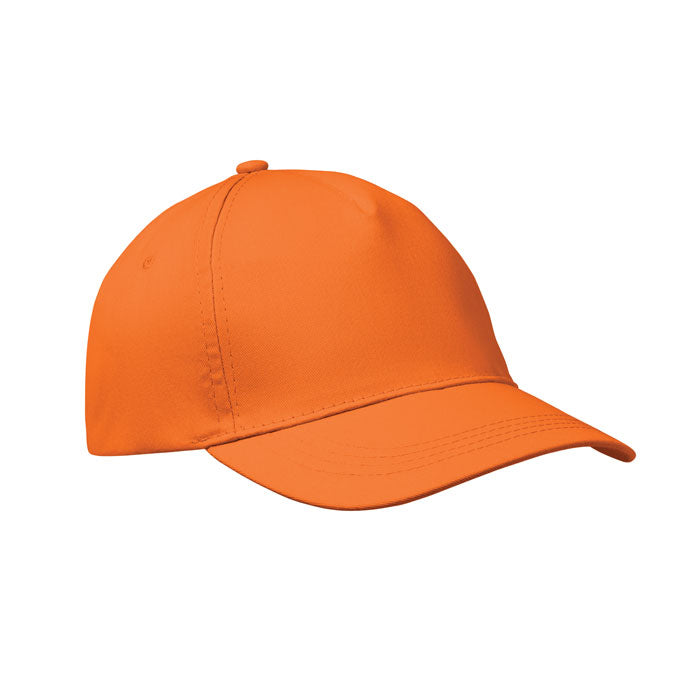 Branded 5 Panel Cotton Twill Baseball Cap 160gsm in Orange