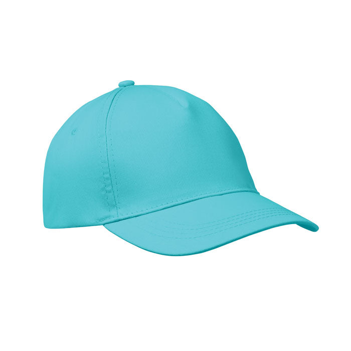 Branded 5 Panel Cotton Twill Baseball Cap 160gsm in Blue
