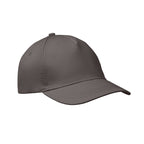 Branded 5 Panel Cotton Twill Baseball Cap 160gsm in Grey