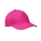 Branded 5 Panel Cotton Twill Baseball Cap 160gsm in Pink