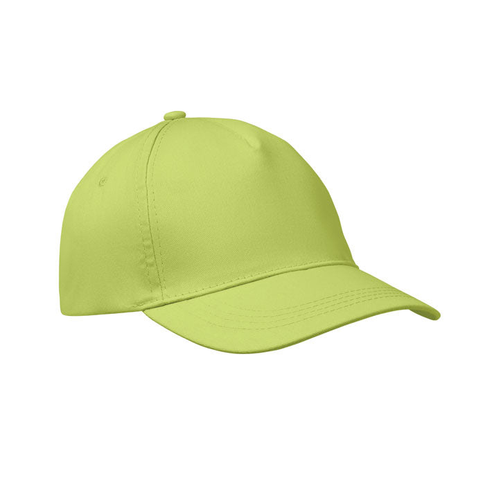 Branded 5 Panel Cotton Twill Baseball Cap 160gsm in Green