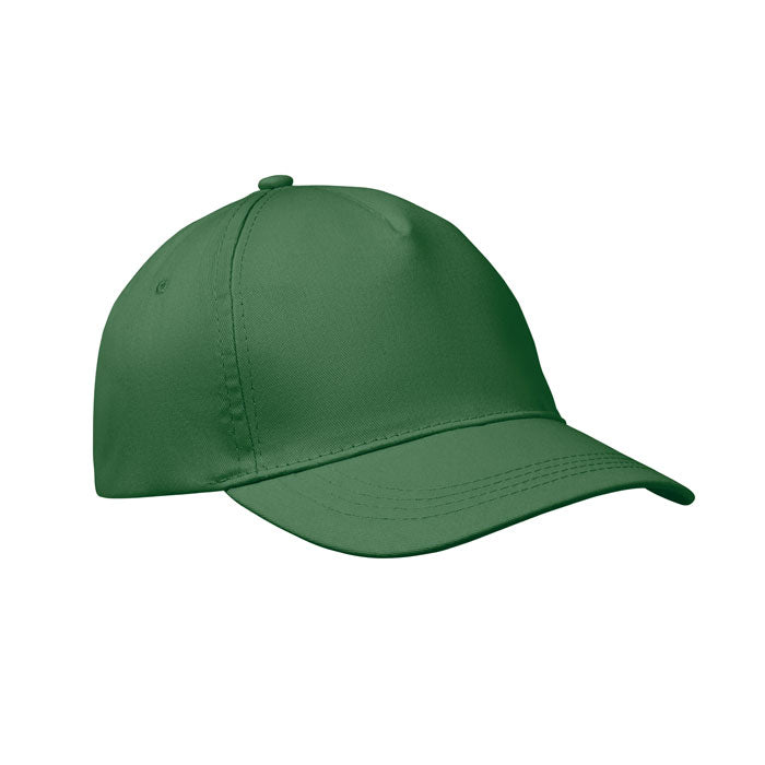 Branded 5 Panel Cotton Twill Baseball Cap 160gsm in Green