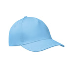 Branded 5 Panel Cotton Twill Baseball Cap 160gsm in Blue