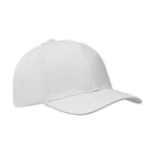 Branded 6 Panel Brushed Cotton Baseball Cap 260gsm in White
