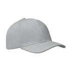 Branded 6 Panel Brushed Cotton Baseball Cap 260gsm in Grey