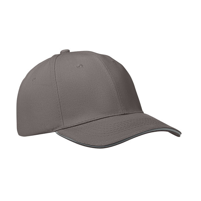 Branded 6 Panel Brushed Cotton Baseball Cap 260gsm colour option 44