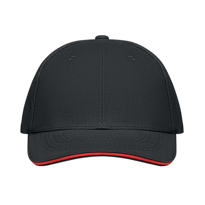 Branded 6 Panel Brushed Cotton Baseball Cap 260gsm without branding