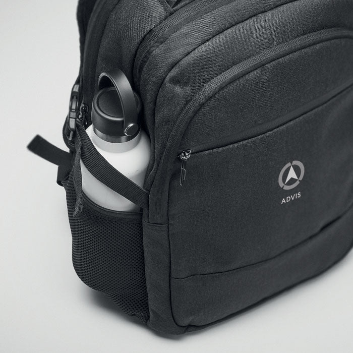 Branded 600D RPET Laptop Backpack in use