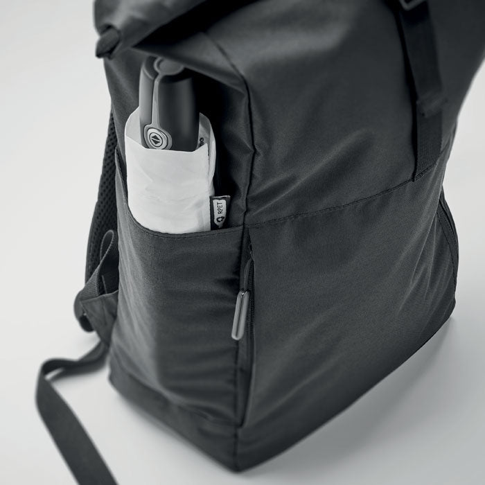 Branded 300D RPET Rolltop Backpack without branding