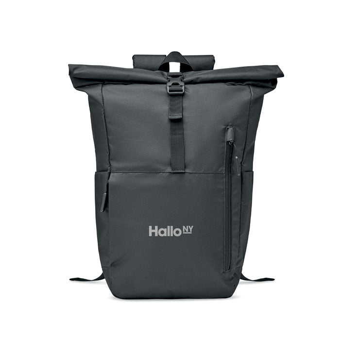 Branded 300D RPET Rolltop Backpack